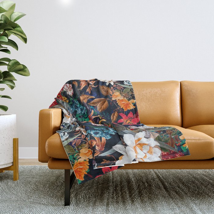 EXOTIC GARDEN - NIGHT XXII Throw Blanket Gallery Image 1