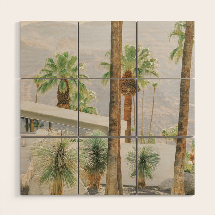 Palm Springs Palms Wood Wall Art Gallery Image 1