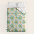 Geometric Starbursts - Blue + Yellow Comforter Gallery Image 6