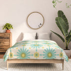 Geometric Starbursts - Blue + Yellow Comforter Gallery Image 3