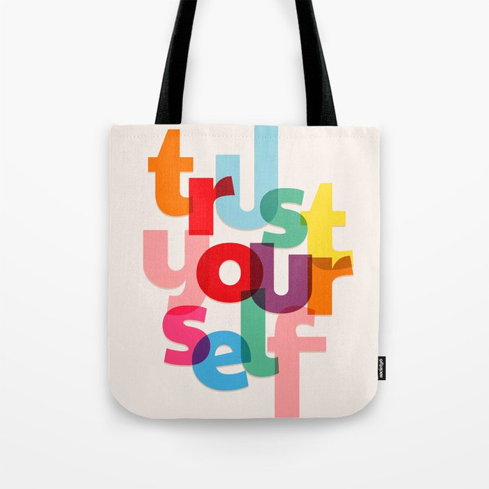 Trust Yourself Typography Tote Bag Gallery Image 1