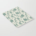Teal Alien Abduction Toile De Jouy Pattern Notebook Gallery Image 2