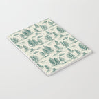 Teal Alien Abduction Toile De Jouy Pattern Notebook Gallery Image 3