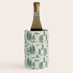 Teal Alien Abduction Toile De Jouy Pattern Wine Chiller Gallery Image 2