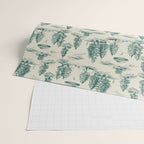 Teal Alien Abduction Toile De Jouy Pattern Wrapping Paper Gallery Image 2