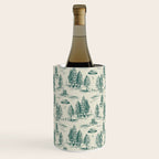 Teal Alien Abduction Toile De Jouy Pattern Wine Chiller Gallery Image 1