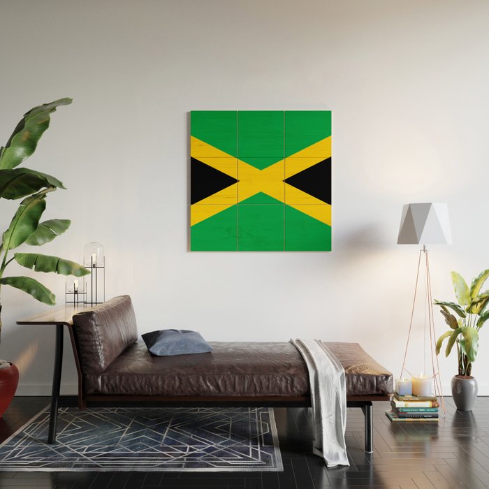Jamaican Flag Wood Wall Art Gallery Image 2