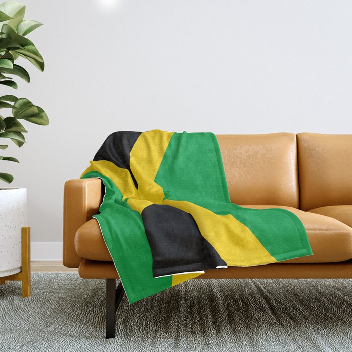 Jamaican Flag Throw Blanket Gallery Image 1