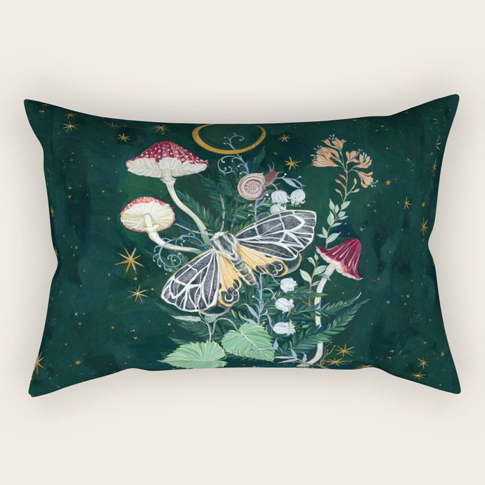 Mushroom night moth Rectangular Pillow Gallery Image 1
