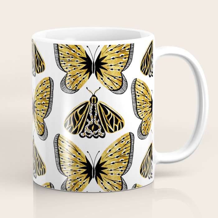 Golden Butterfly & Moth Coffee Mug Gallery Image 1