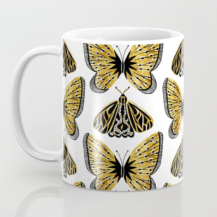 Golden Butterfly & Moth Coffee Mug Gallery Image 3