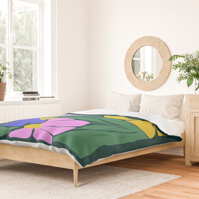 Midnight Summer: Matisse Foliage | Flower Market 001 Duvet Cover Gallery Image 2