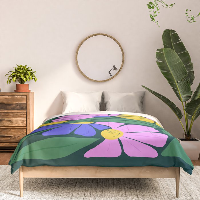 Midnight Summer: Matisse Foliage | Flower Market 001 Comforter Gallery Image 3