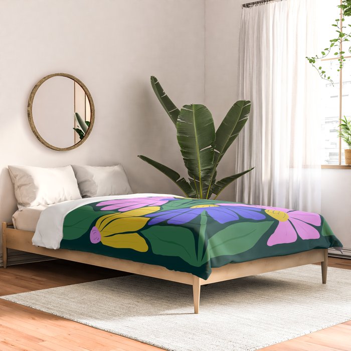 Midnight Summer: Matisse Foliage | Flower Market 001 Comforter Gallery Image 2