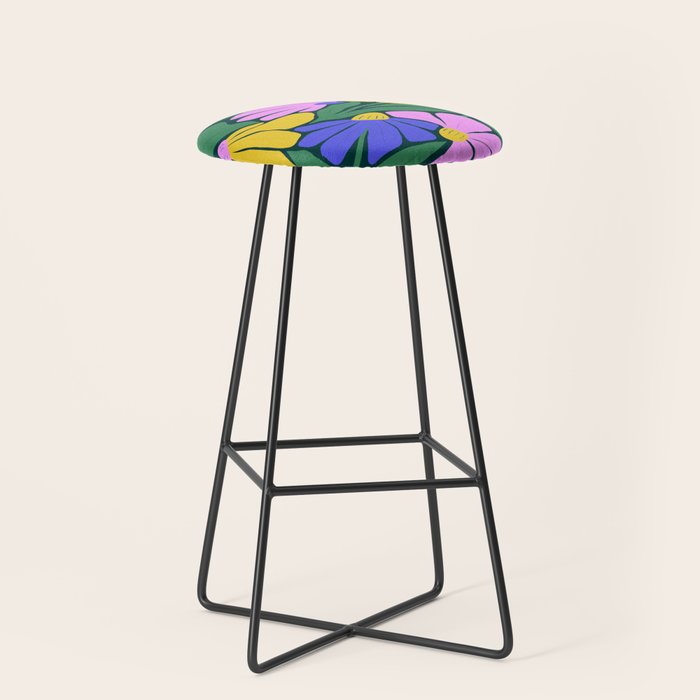 Midnight Summer: Matisse Foliage | Flower Market 001 Stool Gallery Image 1