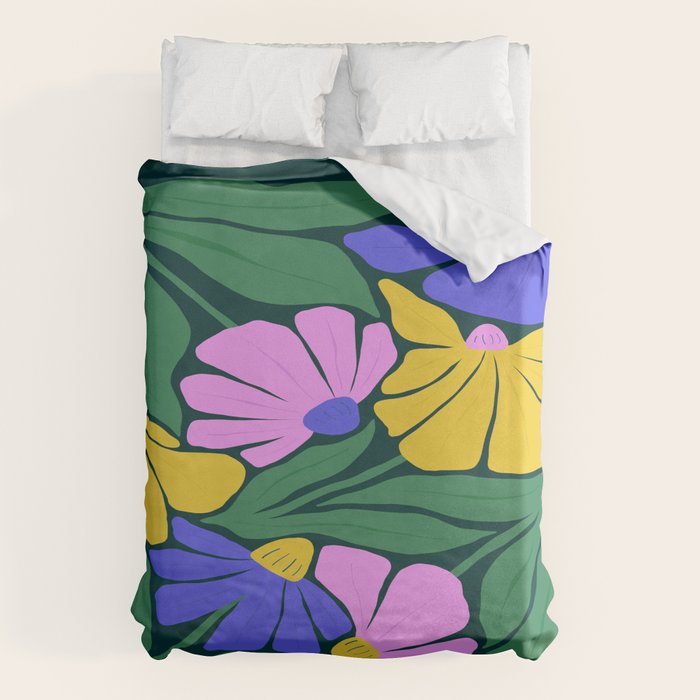 Midnight Summer: Matisse Foliage | Flower Market 001 Duvet Cover Gallery Image 6