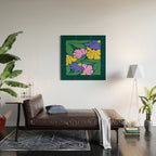 Midnight Summer: Matisse Foliage | Flower Market 001 Wood Wall Art Gallery Image 2