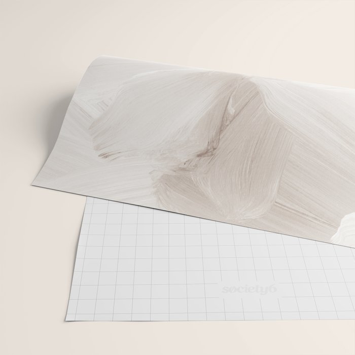 Neutral Beige Abstract, Brushstroke Art Print by Synplus Wrapping Paper Gallery Image 2