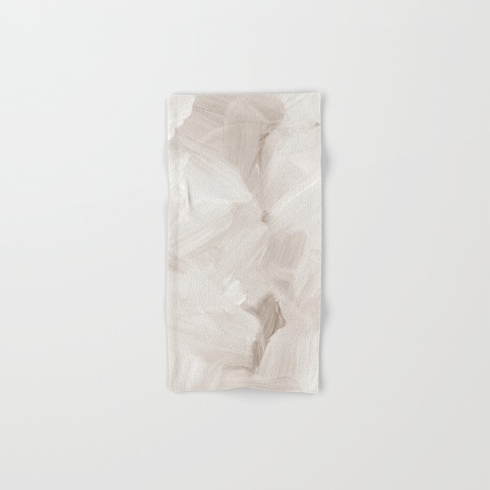Neutral Beige Abstract, Brushstroke Art Print by Synplus Bath Towel Gallery Image 1
