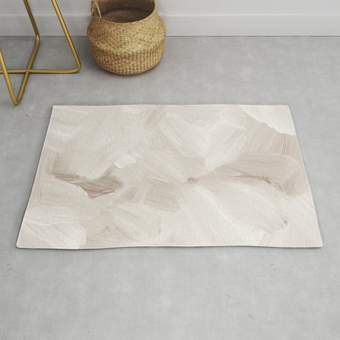 Neutral Beige Abstract, Brushstroke Art Print by Synplus Rug Gallery Image 1