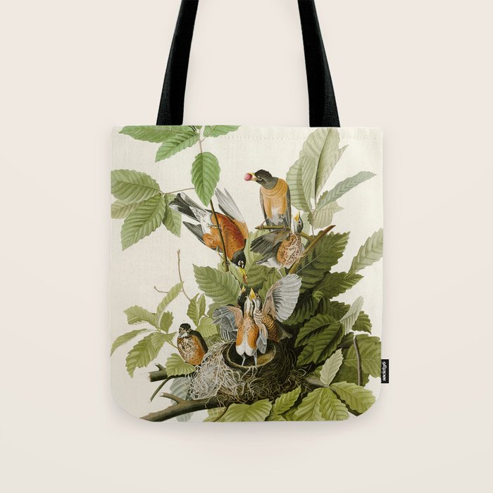 American Robin - John James Audubon Birds of America Tote Bag Gallery Image 1