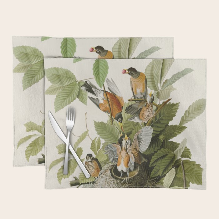 American Robin - John James Audubon Birds of America Placemat Gallery Image 1