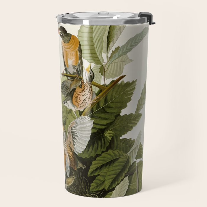 American Robin - John James Audubon Birds of America Travel Mug Gallery Image 2
