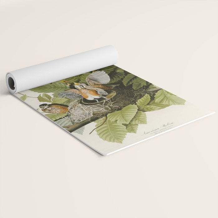 American Robin - John James Audubon Birds of America Yoga Mat Gallery Image 2