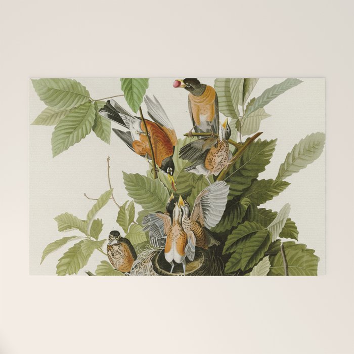 American Robin - John James Audubon Birds of America Welcome Mat Gallery Image 1