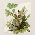American Robin - John James Audubon Birds of America Wall Tapestry Gallery Image 4