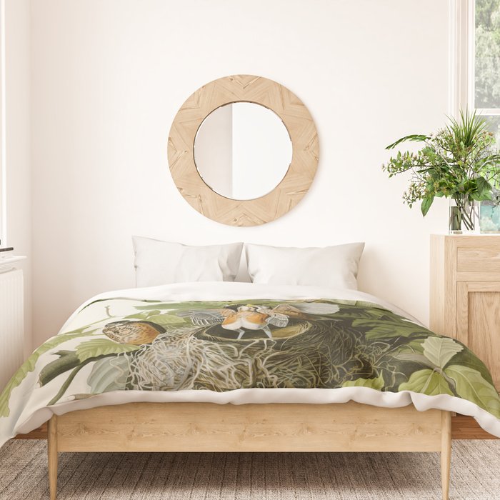 American Robin - John James Audubon Birds of America Duvet Cover Gallery Image 3