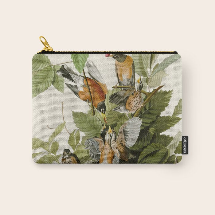 American Robin - John James Audubon Birds of America Carry All Pouch Gallery Image 1