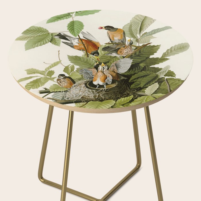 American Robin - John James Audubon Birds of America Side Table Gallery Image 2