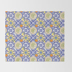 Majolica,summer,lemon,Sicilian style art Throw Blanket Gallery Image 2