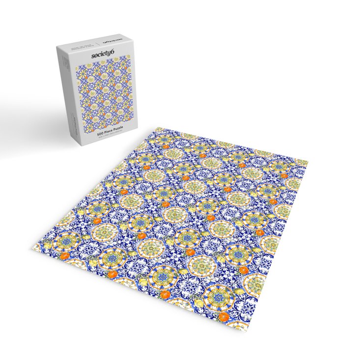 Majolica,summer,lemon,Sicilian style art Jigsaw Puzzle Gallery Image 2