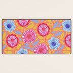 Folk Floral Blossoms in Sweet Peach Desk Mat Gallery Image 3