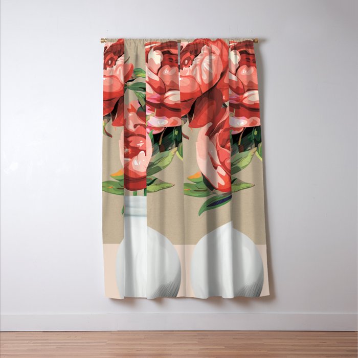 Vase of Flowers 4 Window Curtain Gallery Image 3