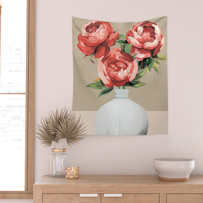 Vase of Flowers 4 Wall Tapestry Gallery Image 2