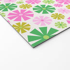 Retro Pinwheel Snowflakes - Green & Pink Welcome Mat Gallery Image 2