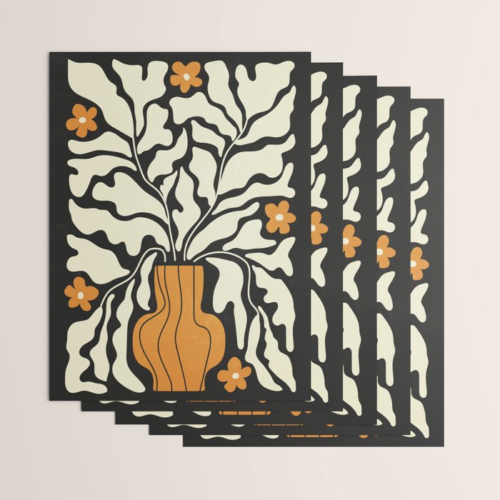 Golden Vase 02 | Summer Bloom: Matisse Night Edition Wrapping Paper Gallery Image 3