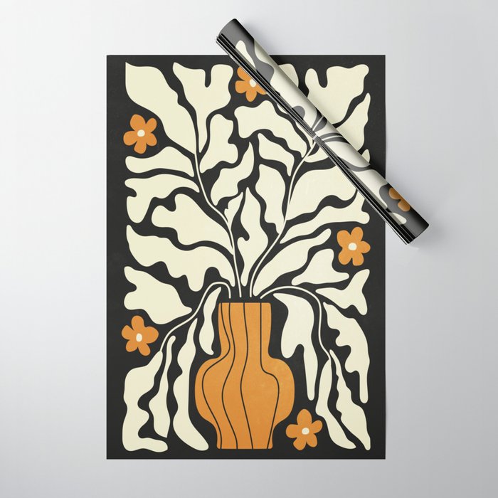 Golden Vase 02 | Summer Bloom: Matisse Night Edition Wrapping Paper Gallery Image 1
