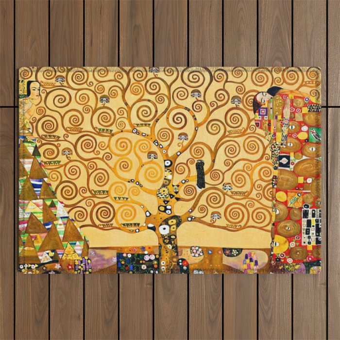 Gustav Klimt The Tree of Life Outdoor Rug Gallery Image 1