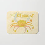 Cancer the surfy crab zodiac retro surf art by surfy birdy Bath Mat Gallery Image 1