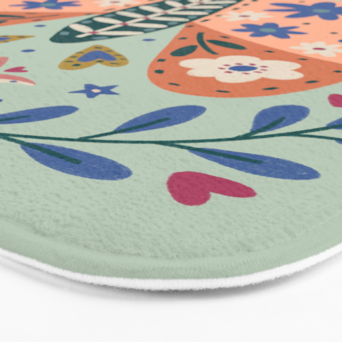 Colorful Folk Butterfly  Bath Mat Gallery Image 3