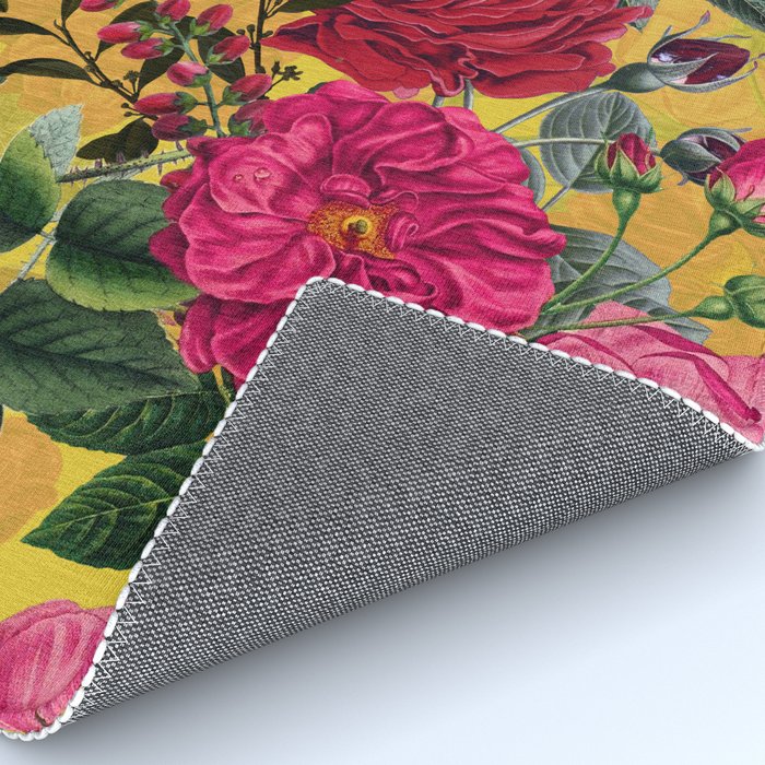 Vintage & Shabby Chic - Summer Tropical Roses Flower Garden Rug Gallery Image 4