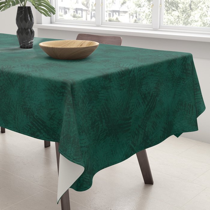 Emerald Scraped Texture Tablecloth Gallery Image 3