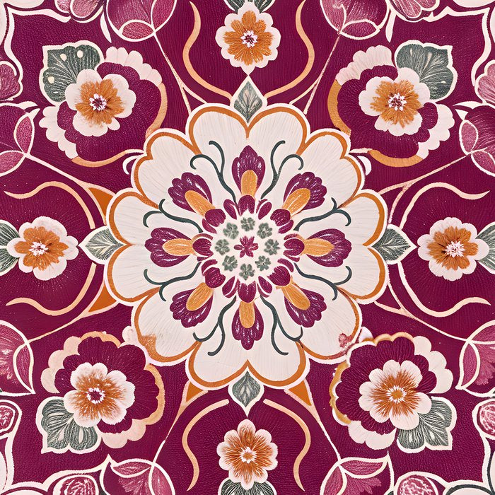 Ruby and Spice Floral Mandala Coffee Mug Gallery Image 2