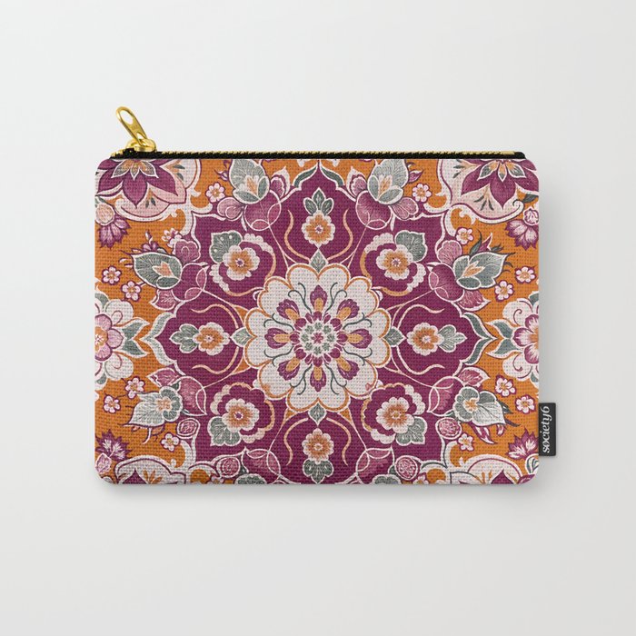 Ruby and Spice Floral Mandala Carry All Pouch Gallery Image 1
