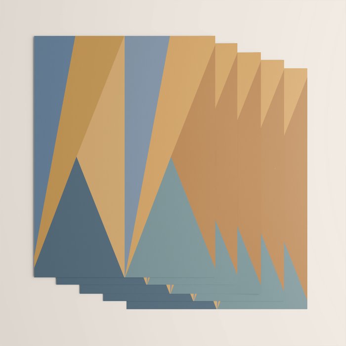 Geometric Triangles IX Blue and Orange Wrapping Paper Gallery Image 3