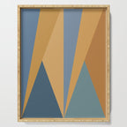 Geometric Triangles IX Blue and Orange Serving Tray Gallery Image 1
